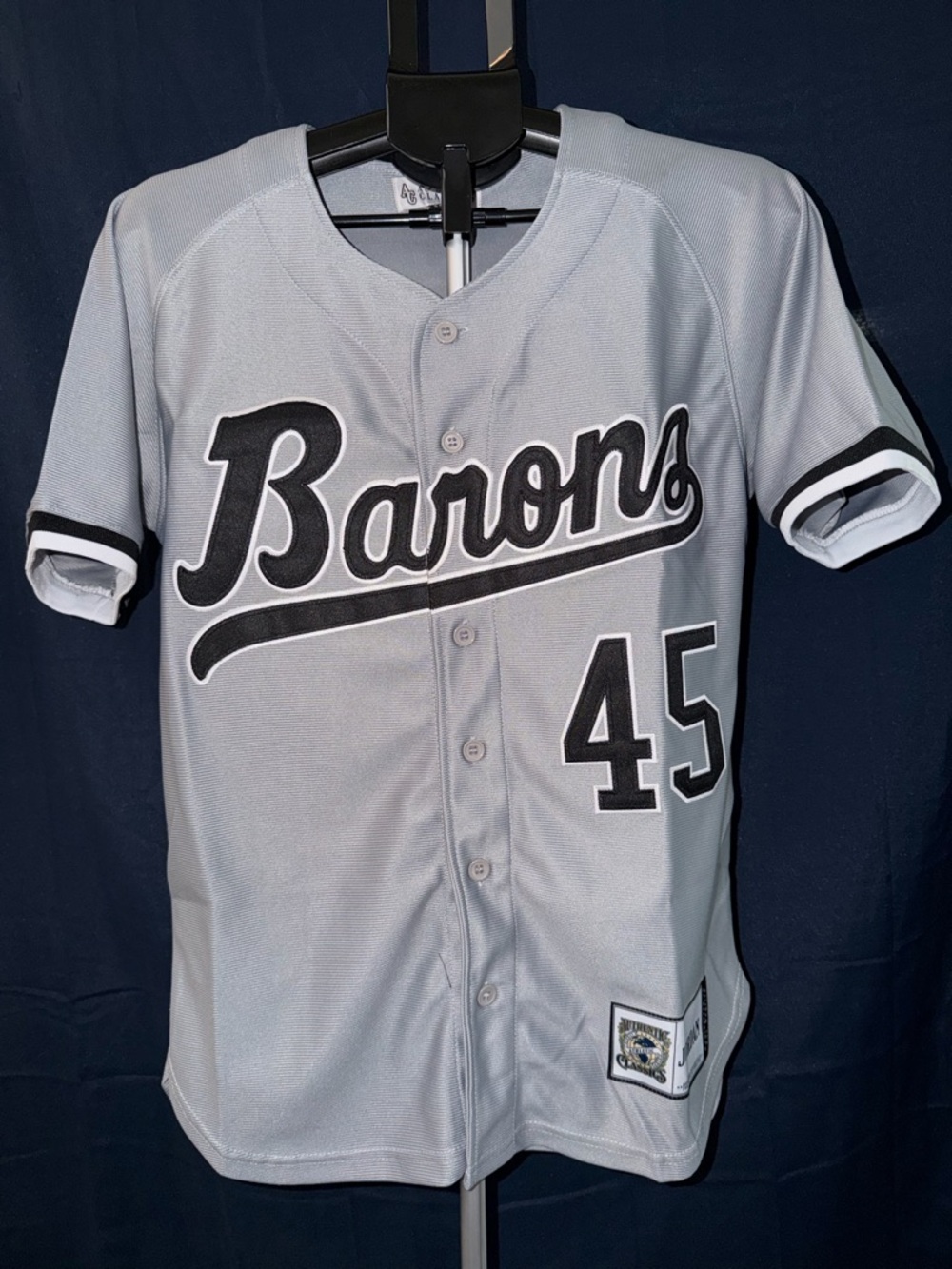 Barons Jordan 45 Grey Baseball Jersey XS (Michael Jordan)